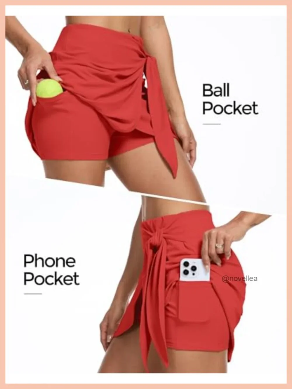 Women's Athletic Skort with Pockets Wrap High Waist Tummy Control Tennis Golf
